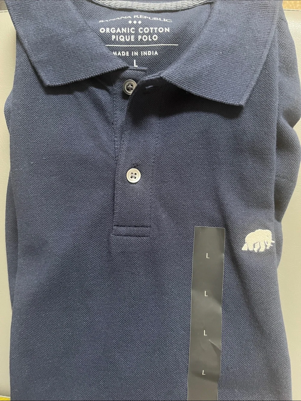 Banana Republic Navy Polo with White Bear Emblem